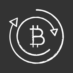 Bitcoin exchange chalk icon