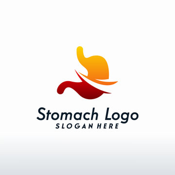 Modern Stomach logo designs vector with swoosh, Health Stomach logo template