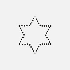 Star of David icon. Star of David, Judaism symbol. Flat design. Stock - Vector illustration.