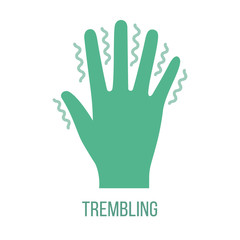 Icon of common symptom of panic disorder - trembling. Vector
