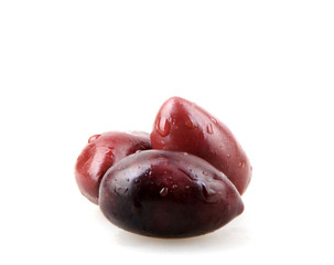 Black Olives On White Background