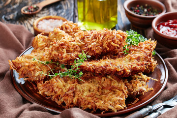 close-up of deep fried meat chops
