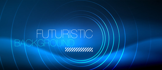 Neon glowing circles background