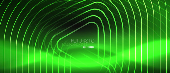 Dark black abstract background with neon colors and lines