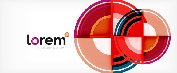 Obraz premium Modern geometric circles abstract background, colorful round shapes with shadow effects