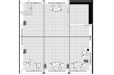 office contour visualization, 3D illustration, sketch, outline
