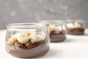 Healthy eating - vegan chocolate avocado pudding
