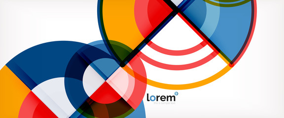Obraz premium Koło streszczenie tło, jasne kolorowe okrągłe kształty geometryczne