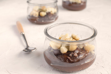 Healthy eating - vegan chocolate avocado pudding
