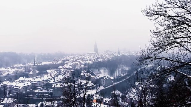 Aerial View of the historical part of the City of Bern, Switzerland