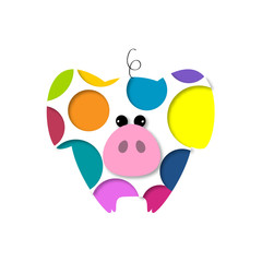 Vector Pig. new year 2019. Year of the pig.