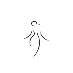 elegant woman shape icon illustration