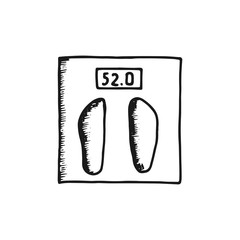 bathroom scales for weighing vector icon. sketch isolated object