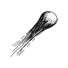 space comet flies vector icon. sketch isolated object
