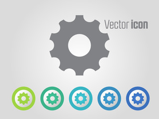 Settings vector icons and different color variations