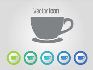 Coffee cup vector icons and different color variations