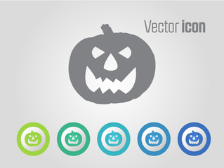 Halloween vector icons and different color variations
