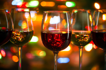 Crystal glasses of wine