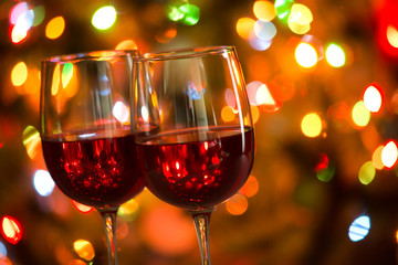 Crystal glasses of wine