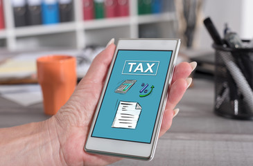 Tax concept on a smartphone