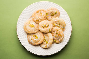 Chirote or Chiroti is a sweet dish from Karnataka and Maharashtra. Served in a plate as a dessert...