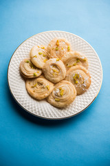 Chirote or Chiroti is a sweet dish from Karnataka and Maharashtra. Served in a plate as a dessert on Festivals or wedding. Selective focus