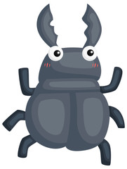 a vector of a cute stag beetle