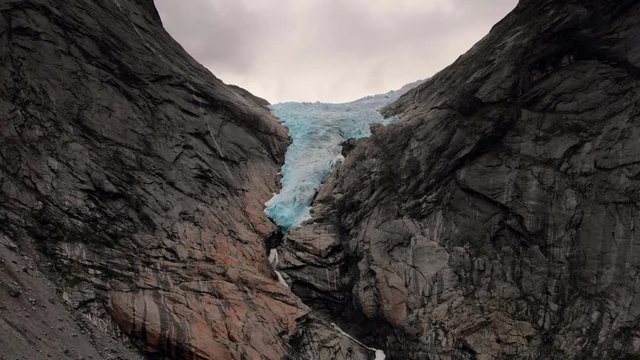Briksdalsbreen glacier - Norway / drone, aerial