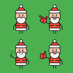 Santa Claus in various poses. Character set. Part 2