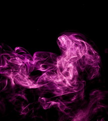 Purple smoke on black background