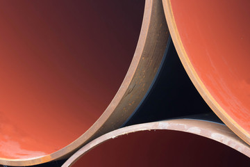 Detail von Stahlrohren für eine Pipeline