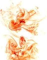 Red smoke on white background