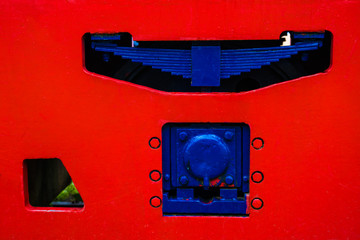 Technik, Detail, Blau, Rot, isoliert