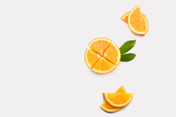 Tasty sliced orange on white background