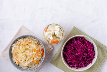 Fermented vegetables on tabletop