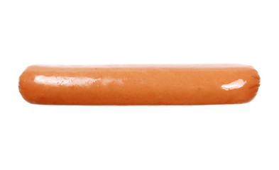 Hot dog isolated on white, top view