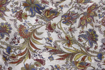 Cloth floral colorful pattern closeup