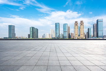 Obraz premium city skyline with empty square