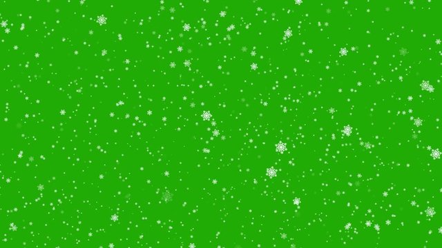 Falling Snowflakes - Chroma key - Green Screen, 4k