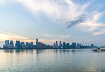 panoramic city skyline in hangzhou china