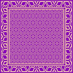 Obraz premium background, geometric pattern with ornate lace frame. illustration. for Scarf Print, Fabric, Covers, Scrapbooking, Bandana, Pareo, Shawl.