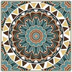 Traditional ornamental floral mandala pattern. For design of carpet, shawl, pillow, cushion. Vector illustration