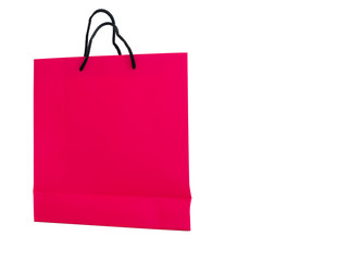 Pink shopping bag on isolated white background