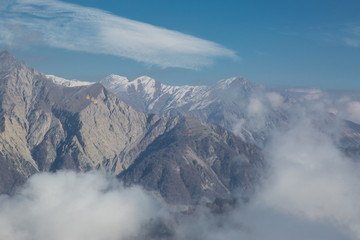 Fototapeta na wymiar Foggy mountains