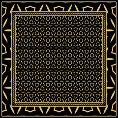 Obraz premium Design of a Scarf with a Geometric Flower Pattern . Vector illustration. Seamless. For Print Bandana, Shawl, Carpet, tablecloth, bed cloth, fashion