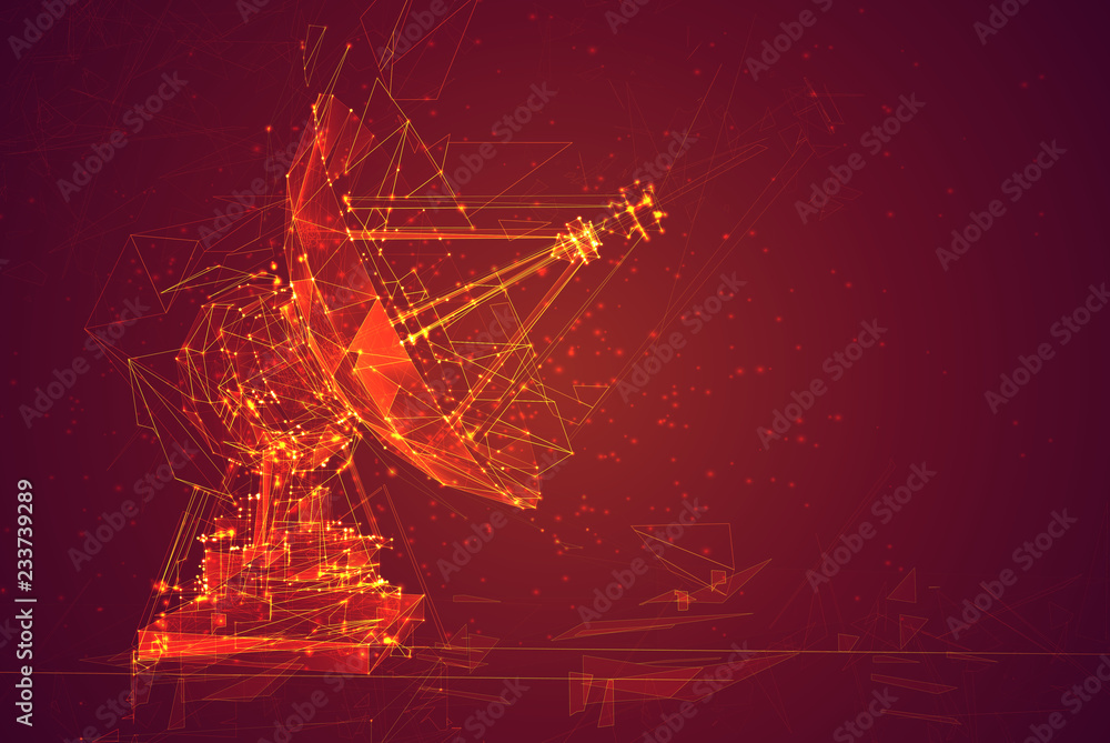 Wall mural abstract vector. radio antenna. astronomy and space research
