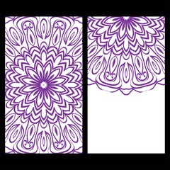 Templates for greeting and business cards. Vector illustration. Oriental pattern with. Mandala. Wedding invitation.