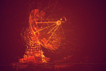 abstract vector. Radio antenna. astronomy and space research
