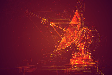 abstract vector. Radio antenna. astronomy and space research