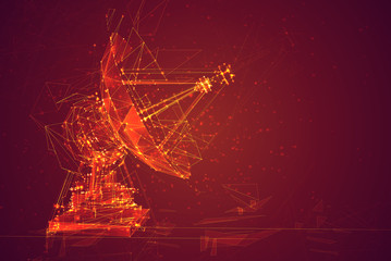 abstract vector. Radio antenna. astronomy and space research